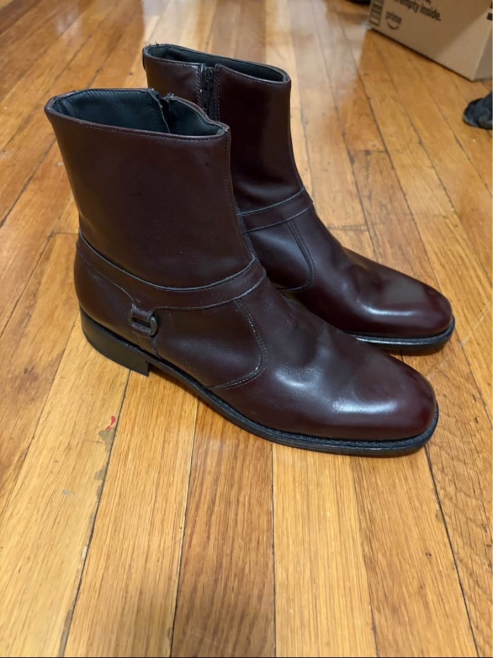 E.T. Wright VTG Boots Mens Size 10D Cordovan Leather Zip Up: NEW